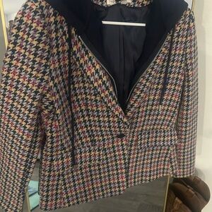 Anthropologie Red and Pink Blazer with Sophisticated Design